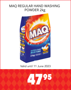 MAQ REGULAR HAND WASHING POWDER 2kg, 47,95