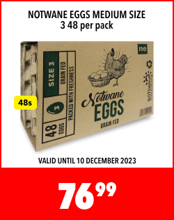 NOTWANE EGGS MEDIUM SIZE 3 48 PER PACK, 76,99