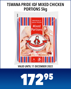 TSWANA PRIDE IQF MIXED CHICKEN PORTIONS 5kg, 172,95