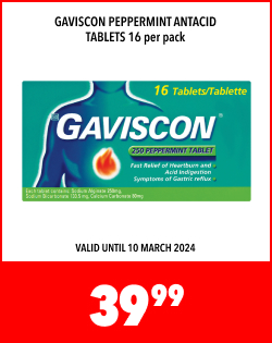 GAVISCON PEPPERMINT ANTACID TABLETS 16 per pack, 39.99