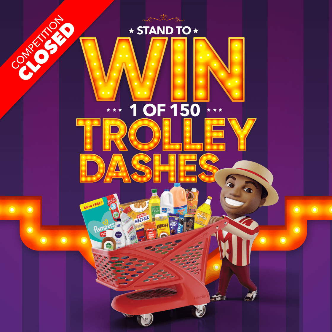 STAND TO WIN 1 OF 150 TROLLEY DASHES