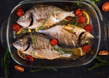 Baked Sea Bream with Tomatoes & Coriander