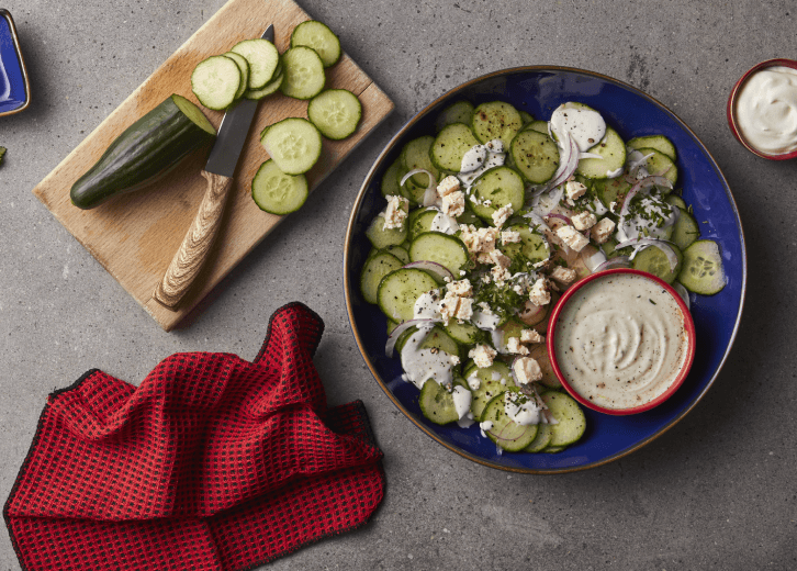 Summer Cucumber Salad with Yoghurt Dressing