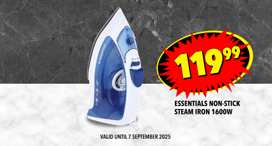 ESSENTIALS NON-STICK STEAM IRON 1600W, 119,99