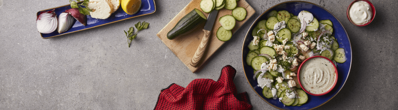Summer Cucumber Salad with Yoghurt Dressing